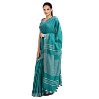 SheenKraft Womens Linen Blend Bhagalpuri Saree with Blouse Piece (Mint_Green)