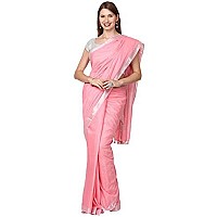 SheenKraft Womens Linen Blend Bhagalpuri Saree with Blouse Piece (Blossom_Pink)