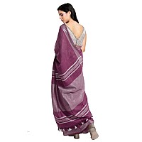 SheenKraft Womens Linen Blend Bhagalpuri Saree with Blouse Piece (Haze_Magenta)