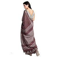 SheenKraft Womens Linen Blend Bhagalpuri Saree with Blouse Piece (Bolus_Brown)