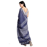 SheenKraft Womens Linen Blend Bhagalpuri Saree with Blouse Piece (Dark_Blue)