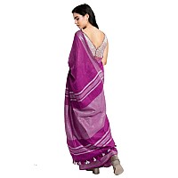 SheenKraft Womens Linen Blend Bhagalpuri Saree with Blouse Piece (Fandango_Magenta)