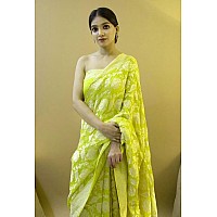 Yashika Womens Fancy Banarasi Kanjivaram Art Silk Saree with Blouse Pieces||Lemon Coloured Kanjivaram Saree|| AZ-YS-OG-CUBE LEMON