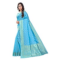 C J Enterprise Womens Banarasi Silk Saree Pure Kanjivaram Silk Sarees Soft Wear Pattu Latest Cotton Party Sari With Blouse Piece