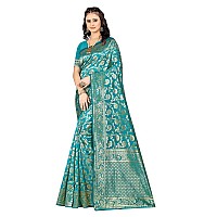 C J Enterprise Womens Pure Soft Kanjivaram Silk Saree Banarasi Design Wear kanchipuram Pattu Sarees Latest Party Cotton Sari With Blouse Piece for Wedding sadi new ladies 2023 2024 (Pari164 Rama)