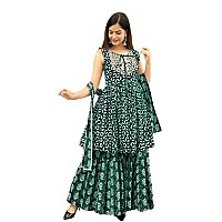 Itemzon Alisha Fabulous Green Sharara Set (Large)