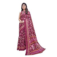 Yashika Womens Printed Trendy Art Silk Saree with Blouse MaterialPurple Coloured Art Silk SareeAZYSP1GULZAR PURPLE