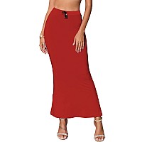 Sugathari Traditional Red Micro Fiber Solid Saree Shapewear for Women SW FISHCUT RED S