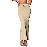 Sugathari Traditional Skin Micro Fiber Solid Saree Shapewear for Women SW FISHCUT Skin M