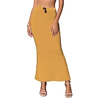 Sugathari Traditional Mustard Micro Fiber Solid Saree Shapewear for Women SW FISHCUT Mustard L