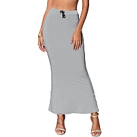 Sugathari Traditional Light Grey Micro Fiber Solid Saree Shapewear for Women SW FISHCUT Light Grey M