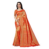 Jaanvi fashion Womens Silk With Zari Work Saree With Blouse Piecevishrutipaithanired