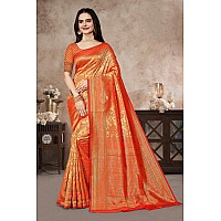 Jaanvi fashion Womens Silk With Zari Work Saree With Blouse Piecevishrutipaithanired