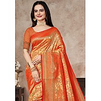 Jaanvi fashion Womens Silk With Zari Work Saree With Blouse Piecevishrutipaithanired