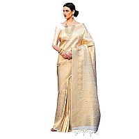 Jaanvi fashion Womens Banarsi Silk With Zari Jacquard Work Saree With Blouse Piece (sunbhi-gold)