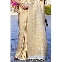 Jaanvi fashion Womens Banarsi Silk With Zari Jacquard Work Saree With Blouse Piece (sunbhi-gold)