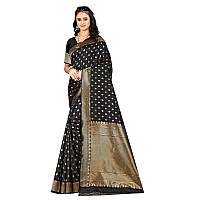 Sugathari Womens Banarasi Saree Pure Kanjivaram Silk Saree (SAM PARI-180 BLACK)