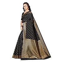 Sugathari Womens Banarasi Saree Pure Kanjivaram Silk Saree (SAM PARI-180 BLACK)