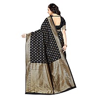 Sugathari Womens Banarasi Saree Pure Kanjivaram Silk Saree (SAM PARI-180 BLACK)