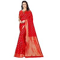 Sugathari Womens Banarasi Saree Pure Kanjivaram Silk Saree Soft new ladies 2023 Design Wear Pattu Sarees Latest Cotton Party Sari collections With Blouse Piece for Wedding sadi (SAM PARI-180 RED)