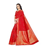 Sugathari Womens Banarasi Saree Pure Kanjivaram Silk Saree Soft new ladies 2023 Design Wear Pattu Sarees Latest Cotton Party Sari collections With Blouse Piece for Wedding sadi (SAM PARI-180 RED)