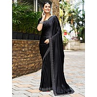 Satrani Womens Silk Saree 3431S281NBlack1