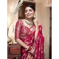 C J Enterprise Womens Banarasi Saree Pure Kanjivaram Silk Saree Soft Design Wear Pattu Sarees Latest Cotton With Blouse Piece Ka