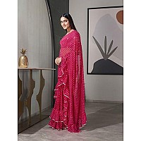 Womanista Womens Leheriya Poly Georgette Saree TI5103APink