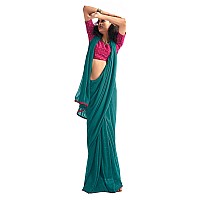 SIRIL Womens Georgette Sequence Work Saree With Unstitched Blouse Piece 3475S709Rama Blue