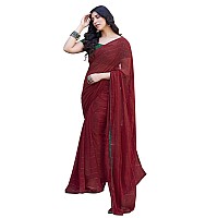 SIRIL Womens Georgette Sequence Work Saree With Unstitched Blouse Piece 3475S710AMaroon