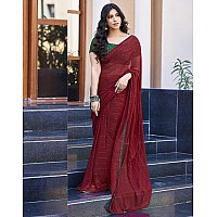 SIRIL Womens Georgette Sequence Work Saree With Unstitched Blouse Piece 3475S710AMaroon