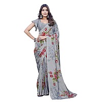 Yashika Womens Elegant Chiffon Saree Set with Blouse Piece Elevate Your Style with This Trendy Ensemble AZYSP1DIPTI GREY