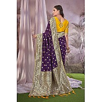 MANOHARI Heavy Banarasi Saree For Women With Unstitch Heavy Blouse Piece18991 Silk Purple