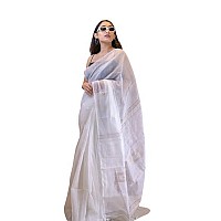 Sareekatha Womens Pure Cotton Saree for women with Blouse White