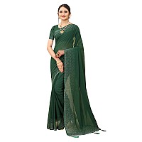 SWADESI STUFF Georgette Saree with Banglory Silk Blouse Stunning Crystal Fix Embellishments Indian Ethnic Wear for Women Gr