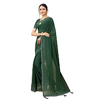 SWADESI STUFF Georgette Saree with Banglory Silk Blouse Stunning Crystal Fix Embellishments Indian Ethnic Wear for Women Gr