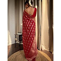 Yashika Womens Banarasi Kanjivaram Jacquard Art Silk Saree Exquisite Ethnic Attire for Indian Festivities Unstitched Blouse