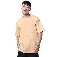 Veirdo Pure Cotton Oversized Baggy Fit Cool Inner Image Graphic Printed Beige Tshirt For Menboys Osvinrimgbgm