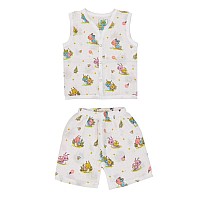 A Toddler Thing Organic Cotton Muslin Jabla Short White Jhabla For Baby Boys Girls Summerwear Jabala Sleeveless Vest