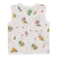 A Toddler Thing Organic Cotton Muslin Jabla Short White Jhabla For Baby Boys Girls Summerwear Jabala Sleeveless Vest