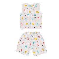 A Toddler Thing Organic Cotton Muslin Jabla Short White Jhabla For Baby Boys Girls Summerwear Jabala Sleeveless Vest