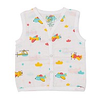 A Toddler Thing Organic Cotton Muslin Jabla Short White Jhabla For Baby Boys Girls Summerwear Jabala Sleeveless Vest