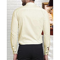 Pinkmint Casual Shirt For Men Stylish Mens Shirt Soild Regular Fit Long Sleeve Formal Wear Yellow