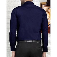 Pinkmint Casual Shirt For Men Stylish Mens Shirt Soild Regular Fit Long Sleeve Formal Wear Navy Blue