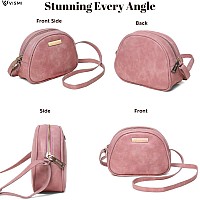 Vismiintrend Stylish Leather Half Moon Pink Sling Bag For Women & Girl | Versatile Crossbody Sling Bags For Woman & Girls, Side Shoulder Purse For Party, Travel, College, Gift For Birthday & Rakhi