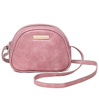 Vismiintrend Stylish Leather Half Moon Pink Sling Bag For Women & Girl | Versatile Crossbody Sling Bags For Woman & Girls, Side Shoulder Purse For Party, Travel, College, Gift For Birthday & Rakhi