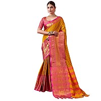 SIRIL Womens Cotton Silk Jacquard Boarder Saree With Unstitched Blouse Piece 3579S2512Yellow