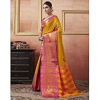 SIRIL Womens Cotton Silk Jacquard Boarder Saree With Unstitched Blouse Piece 3579S2512Yellow