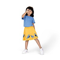 Yougotplanb Girls Above Knee Song Birds Skater Skirt Soft Breathable Fabric Nomark Elastic Casual Wear 4 Years To 6 Y