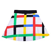 Yougotplanb Girls Above Knee Checkers Skater Skirt Soft Breathable Fabric Nomark Elastic Casual Wear 4 Years To 6 Yea